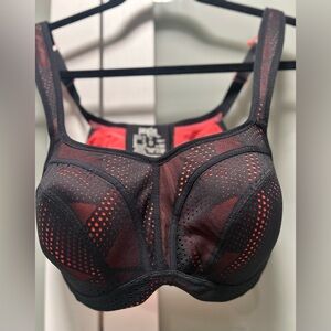 Panache Power Underwire Sports Bra (5021)- Black/Pink US 38D/ EU 85